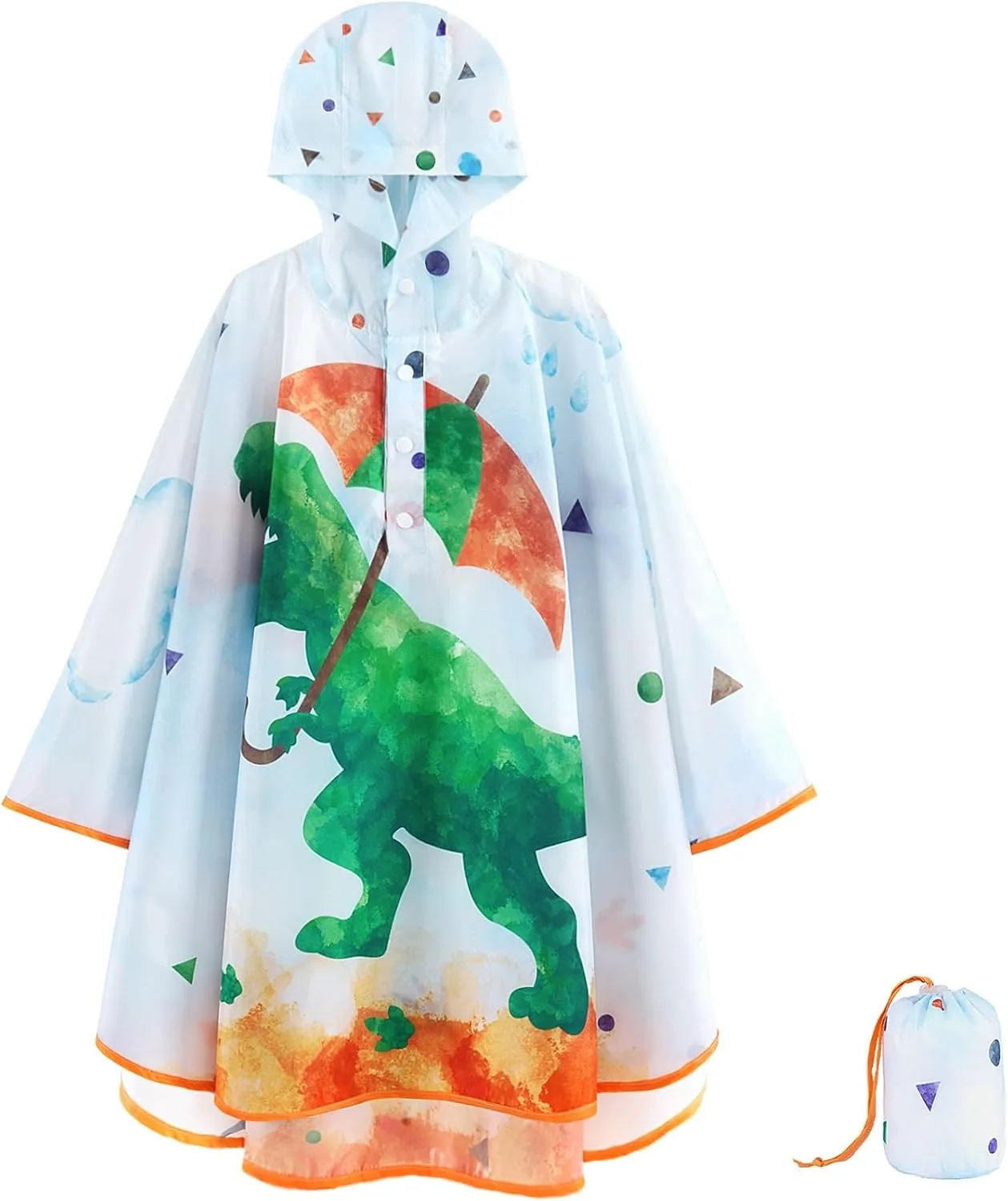 WAWSAM Lightweight Kids Rain Poncho Reusable Toddler Raincoat Waterproof Girls Rain Jacket Durability Boys Girls Rain Coat