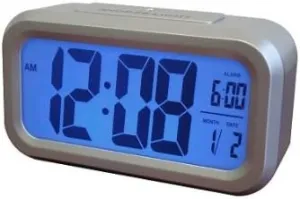 Westclox 5.25 in. L x 3 in. H Silver LCD Alarm Clock Batteries Required