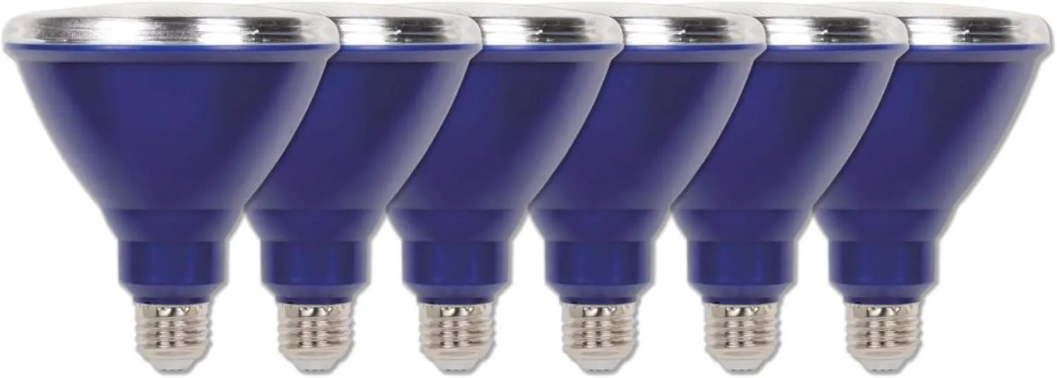 Westinghouse 3315120 100-Watt Equivalent PAR38 Flood Outdoor Weatherproof LED Light Bulb with Medium Base (6), Six Pack Blue 33151