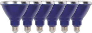 Westinghouse 3315120 100-Watt Equivalent PAR38 Flood Outdoor Weatherproof LED Light Bulb with Medium Base (6), Six Pack Blue 33151