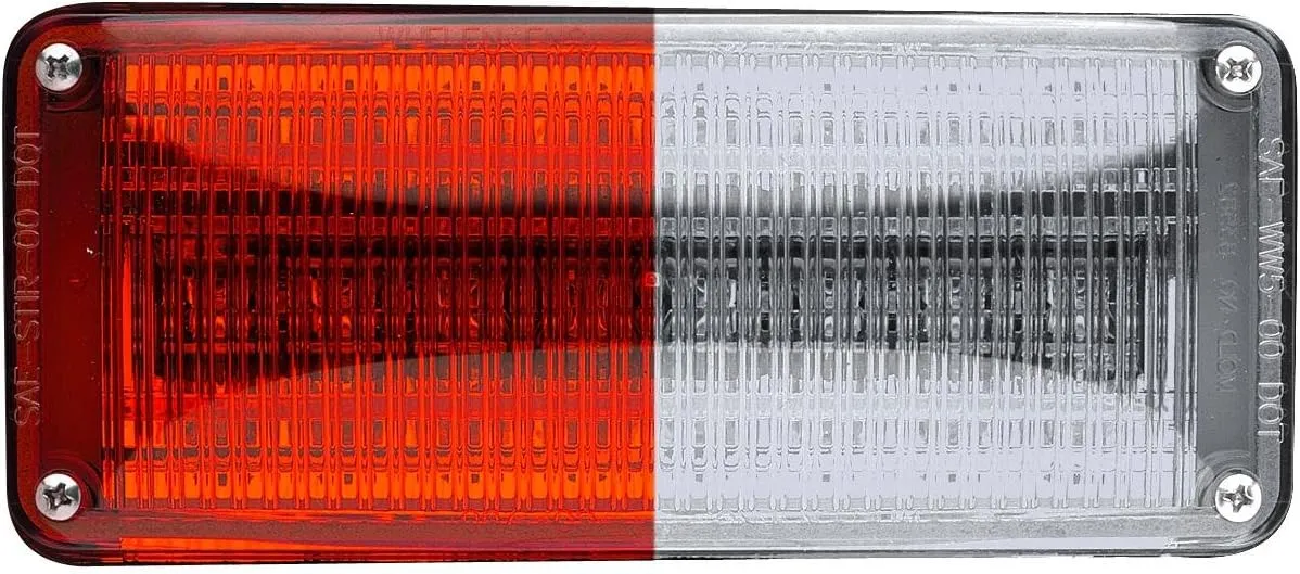 Whelen 700 Series Super LED Light, Red/White Split LED with Clear Lens - 70RC6FCR