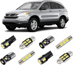 White Interior LED Lights Kit for Honda CR-V 2007 2008 2009 2010 2011 2012 Super Bright 6000K LED Interior Light Bulbs Package   License Plate Lights and Install Tool