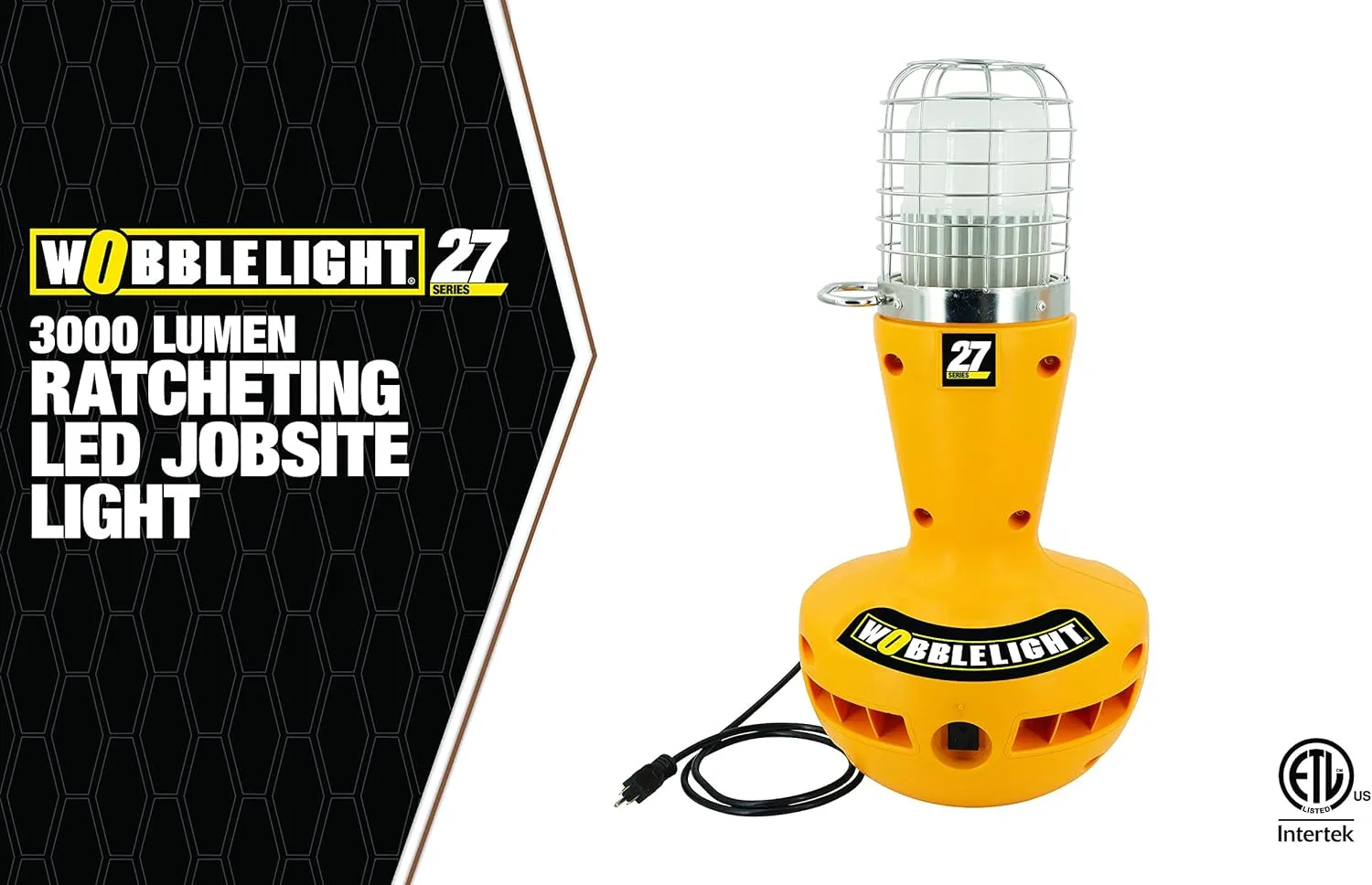 Wobble Light 111102 111104PS Temp Job Site Work Light - 36” Metal Halide Portable Work Light for Construction Site - 40,000 Lumens, One Size, Yellow
