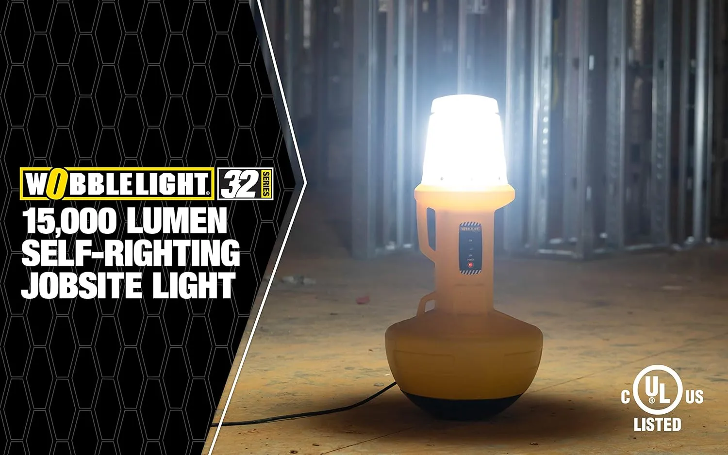 Wobble Light 111303LED Wobblelight V3 220W LED Work Light 15,000 lumens, One Size, Yellow