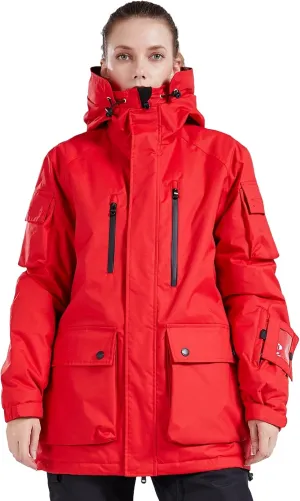 Women Ski Jacket Waterproof Insulated With Hooded Snow Coat for Winter Outdoor Skiing Snowboarding