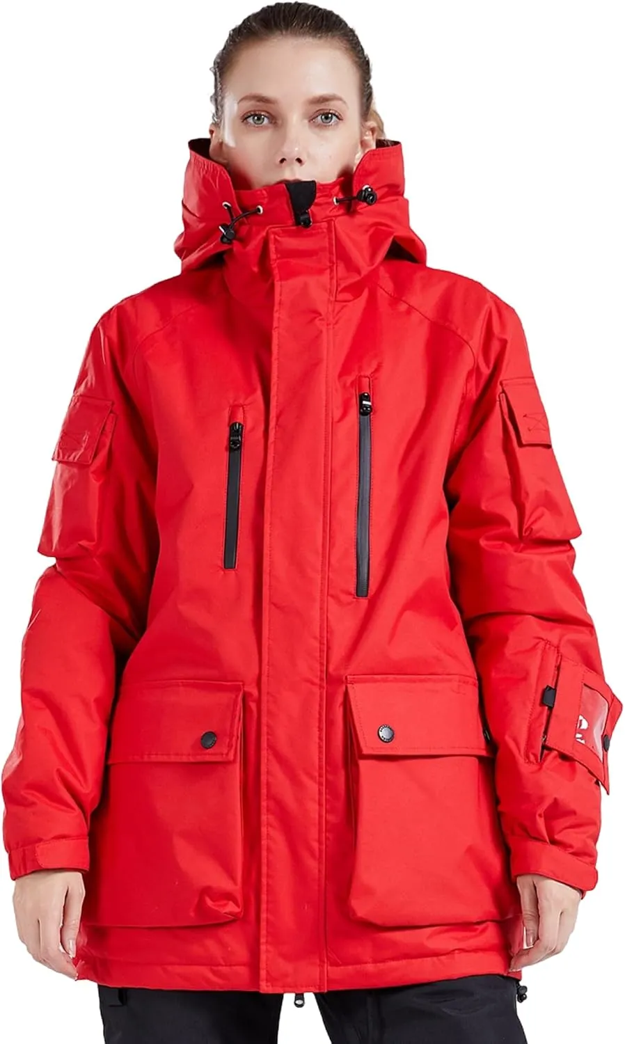 Women Ski Jacket Waterproof Insulated With Hooded Snow Coat for Winter Outdoor Skiing Snowboarding