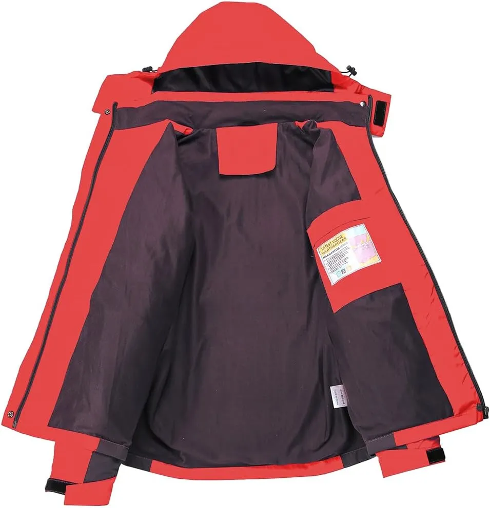 Women's Hooded Waterproof Rain Jacket Windproof Windbreaker Outdoor Raincoats for Gardening Hiking