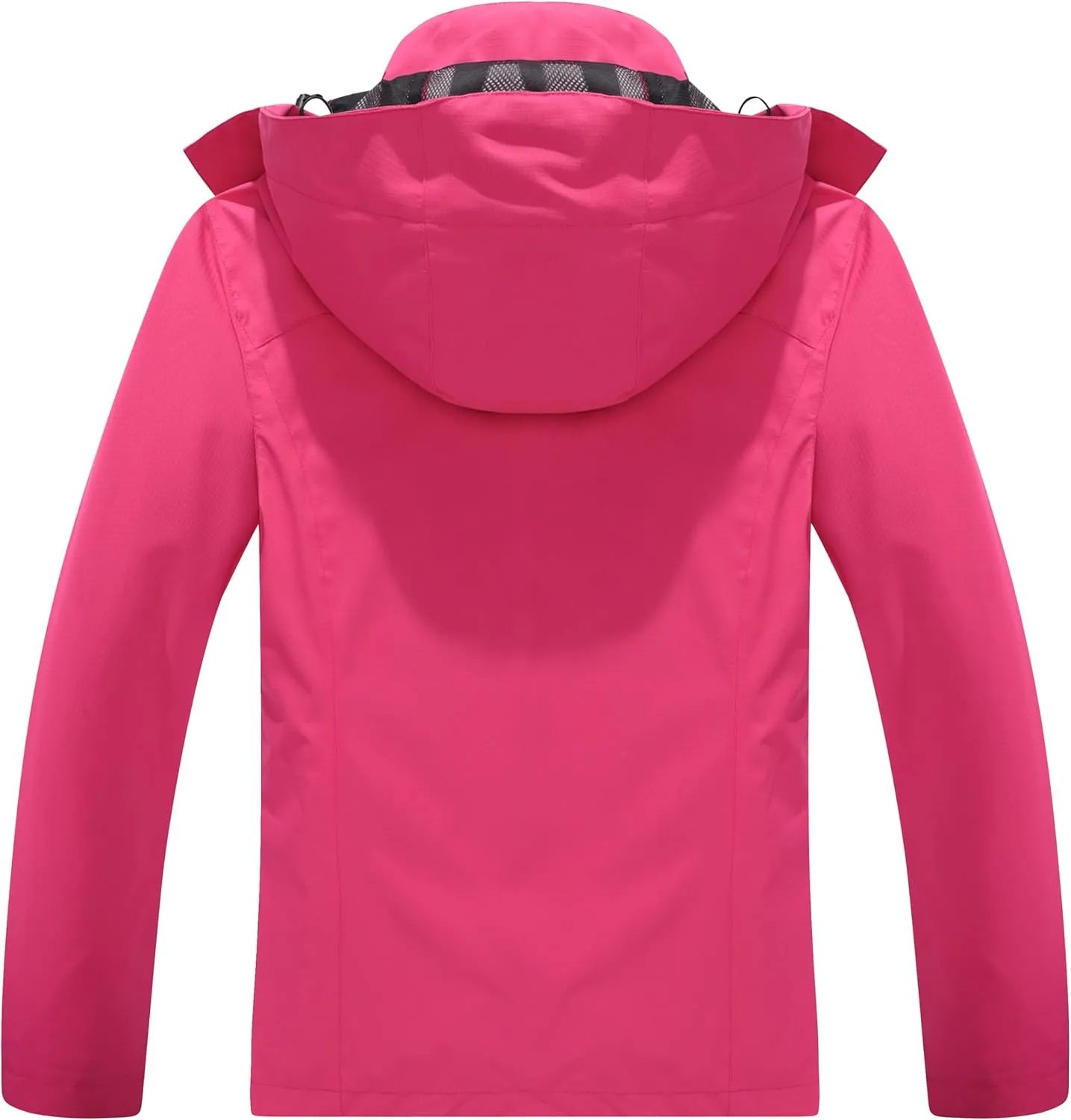 Women's Waterproof Raincoat Lightweight Rain Jacket Detachable Hood Travel Outdoor