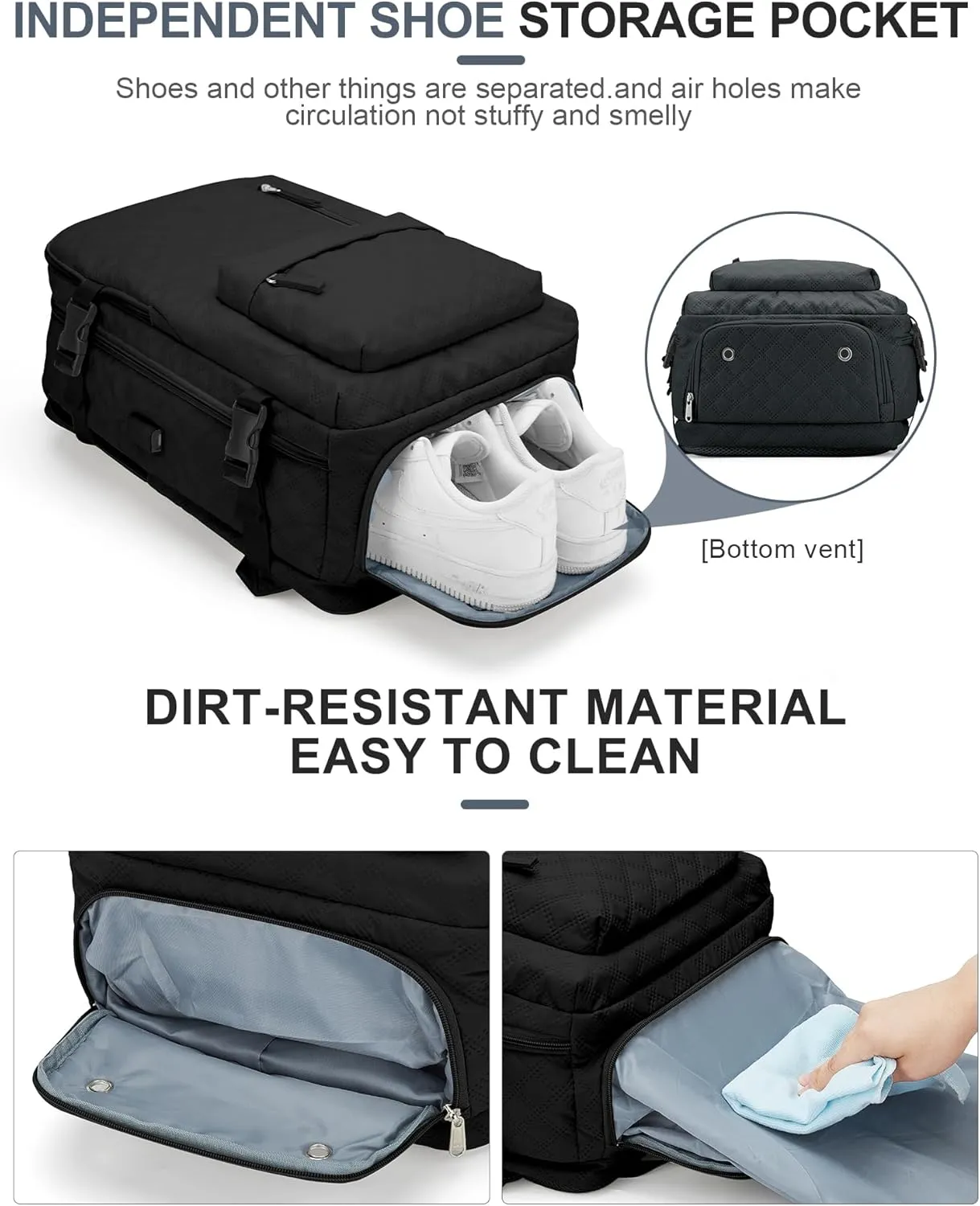 WONHOX Large Travel Backpack Carry on Flight Approved Laptop Work Business Backpack for Women Men Mochila de Viaje