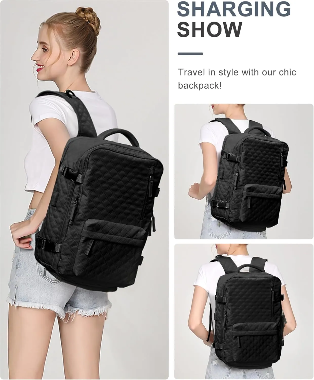WONHOX Large Travel Backpack Carry on Flight Approved Laptop Work Business Backpack for Women Men Mochila de Viaje