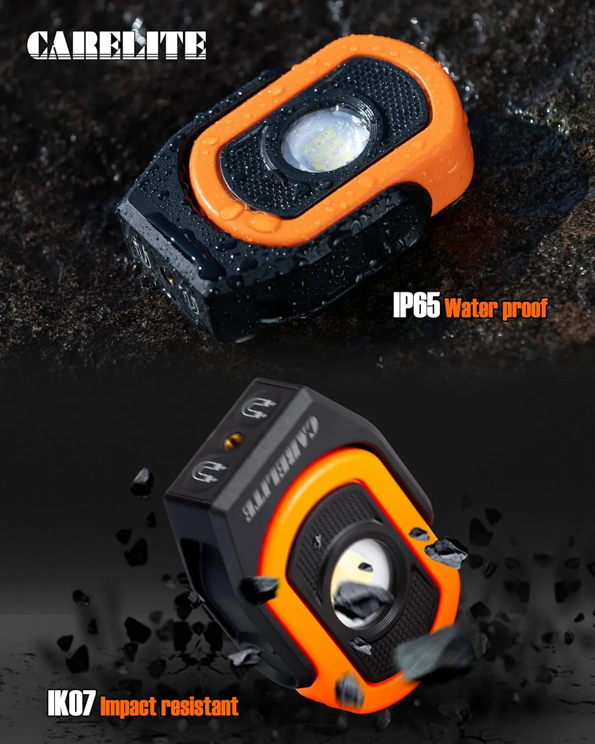 Work Light, Magnetic Light with 3 Modes & 360° Pivoting Head, 780 Lumen Rechargeable Pocket Light for Mechanics, Jobsites and Emergency (Orange)