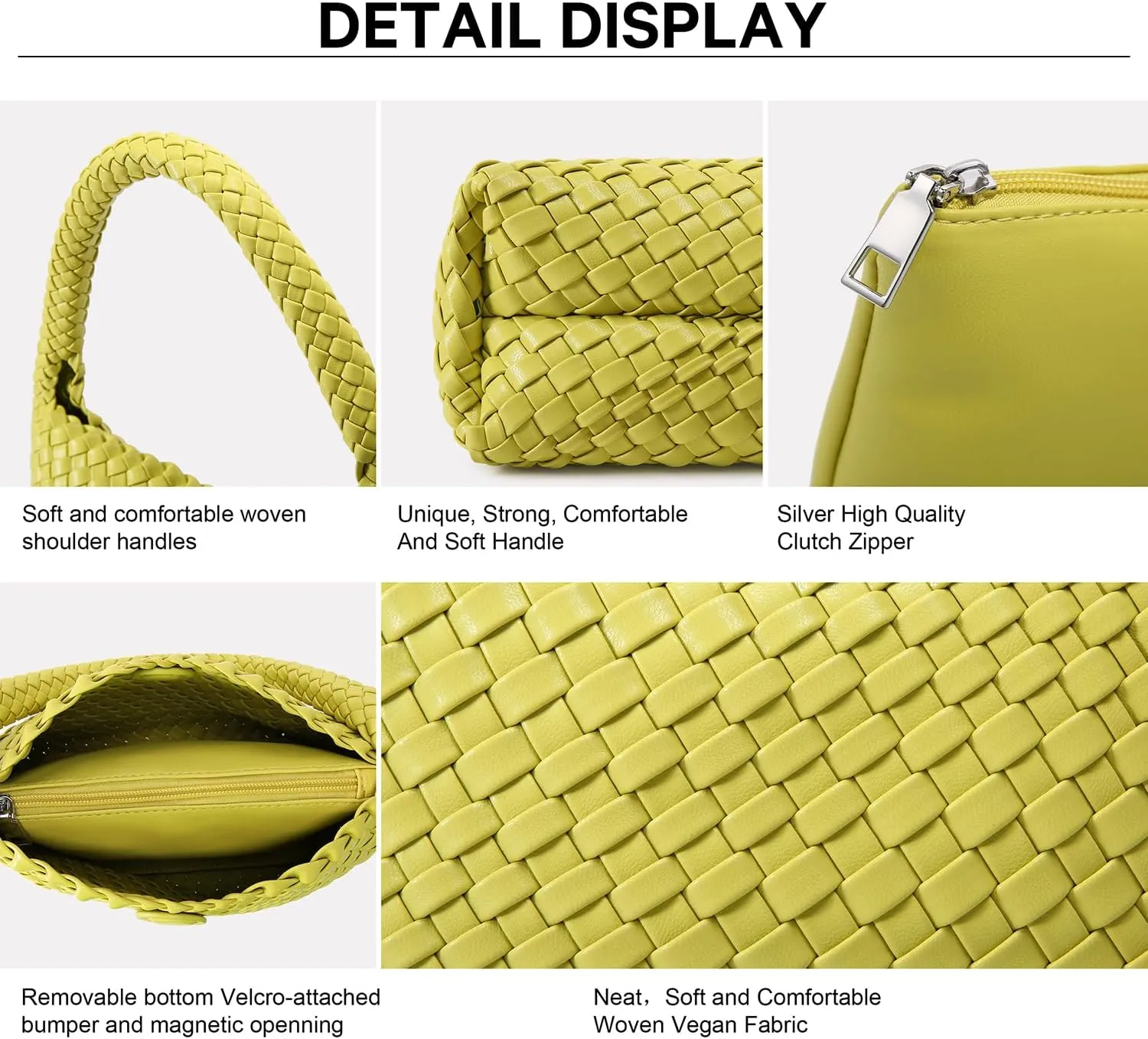 Woven Bag for Women, Small Vegan Leather Summer Beach Purse, and Travel Handbags Ladies' Retro Chic Shoulder Bags