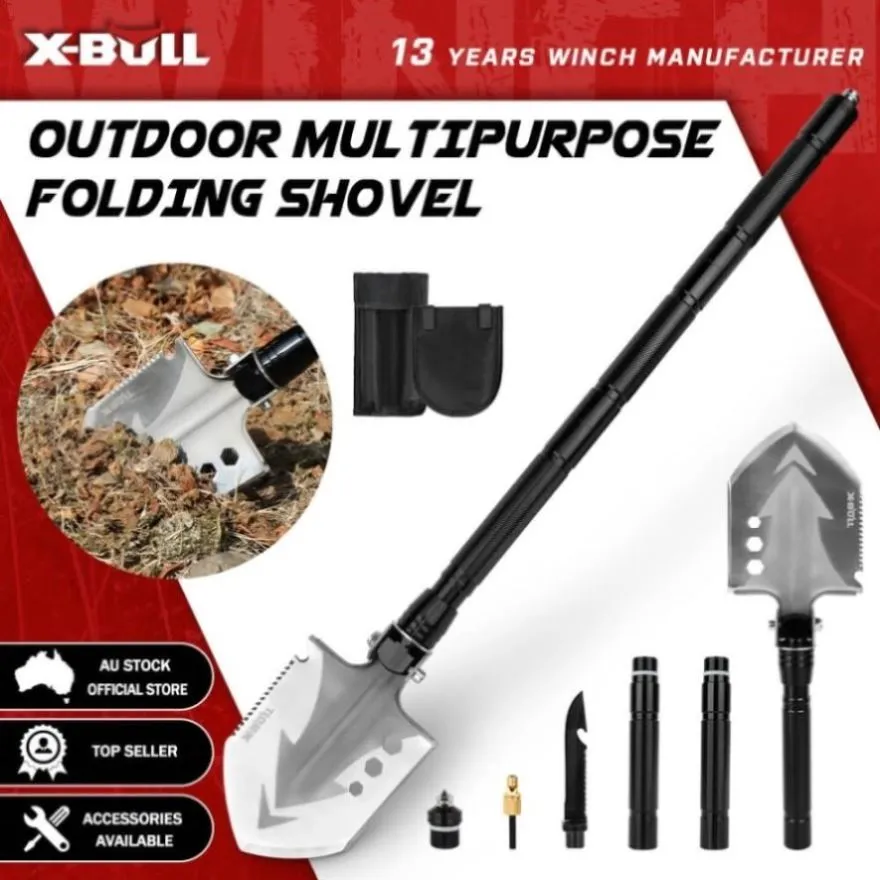X-BULL Folding Shovel Outdoor Camping Survival Tools Multifunction Military V211-AUEB-FS001