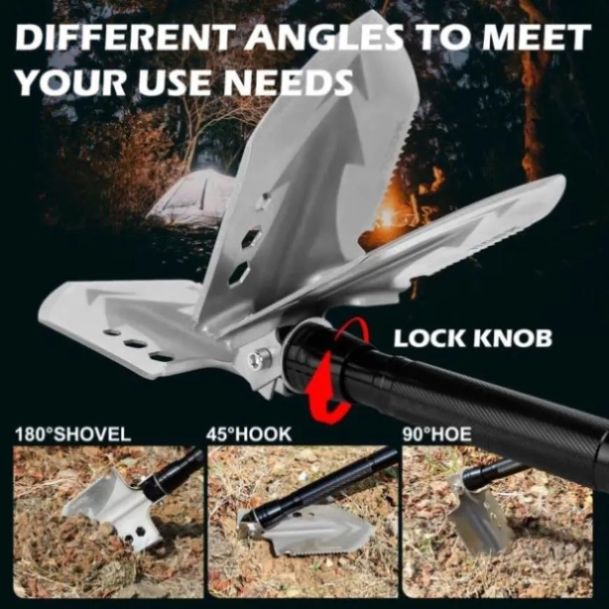 X-BULL Folding Shovel Outdoor Camping Survival Tools Multifunction Military V211-AUEB-FS001