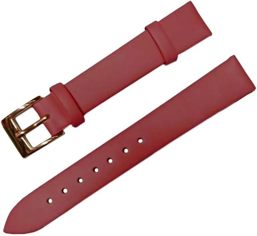 XLCZMYL Plain Weave Leather Watch strap 12 14 16 18 20 22 mm leather Watch band with Gold Pin buckle,11,12mm