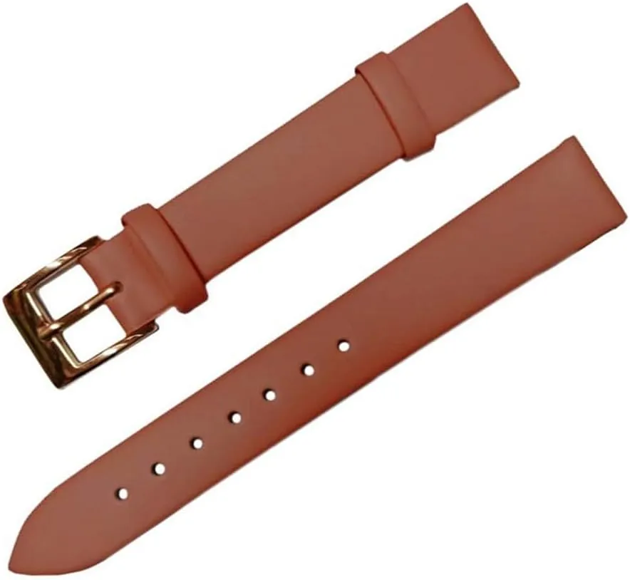 XLCZMYL Plain Weave Leather Watch strap 12 14 16 18 20 22 mm leather Watch band with Gold Pin buckle,15,18mm