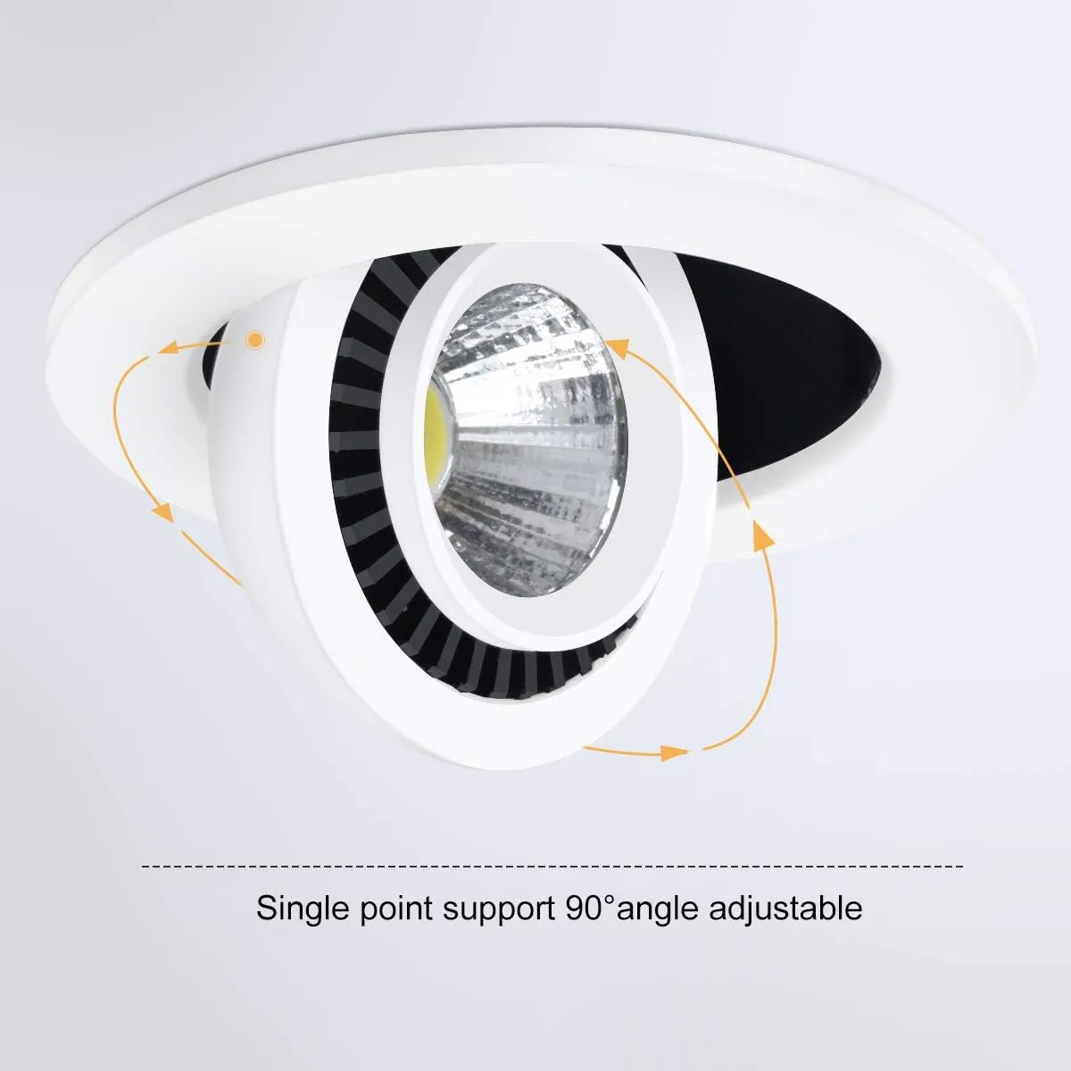 YGS-Tech 2 Inch Eyeball Gimbal LED Recessed Lighting Dimmable Downlight, 3W (35W Halogen Equivalent) Adjustable Spotlight, 3000K Warm White, CRI80, Ceiling Light with LED Driver (4 Pack)