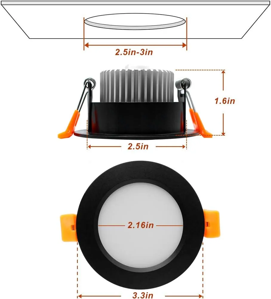 YGS-Tech 3 Inch LED Recessed Lighting, Dimmable Downlight 5W(40W Halogen Equivalent), CRI80, 4000K Natural White, Ceiling Light with LED Driver(4 Pack)