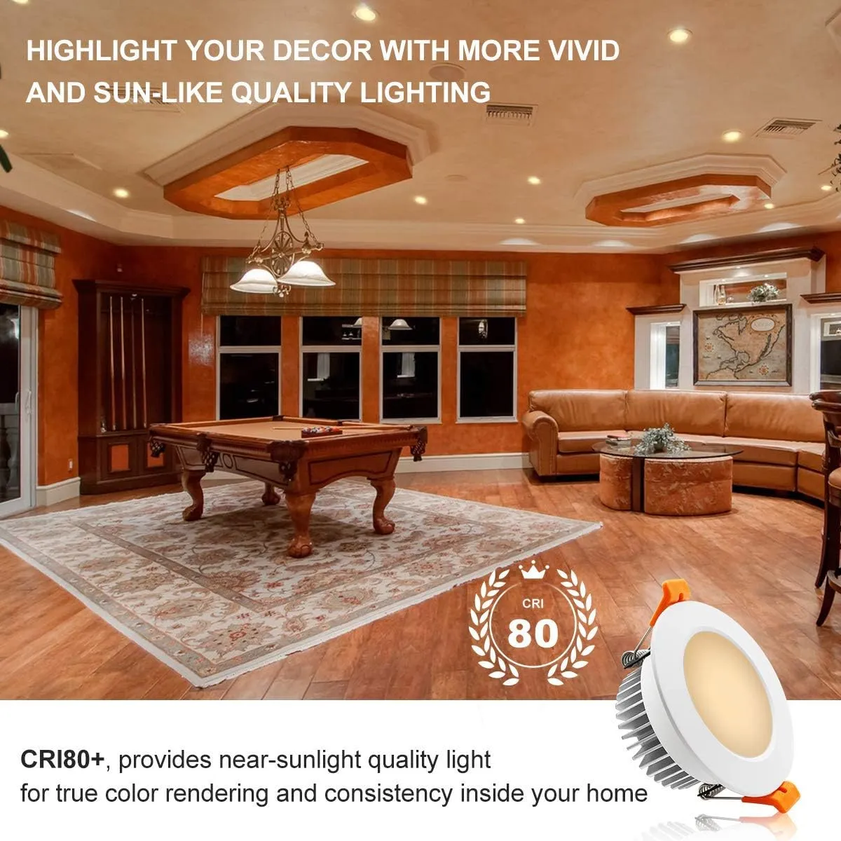 YGS-Tech 3.5 Inch LED Recessed Lighting, Dimmable Downlight 7W(55W Halogen Equivalent), CRI80, 3000K Warm White, Ceiling Light with LED Driver(10 Pack)