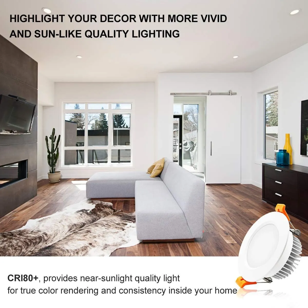 YGS-Tech 4 Inch LED Recessed Lighting Dimmable Downlight, 9W Equivalent to 80W Halogen, 4000K Natural White, CRI80, Ceiling Light with LED Driver (4 Pack)