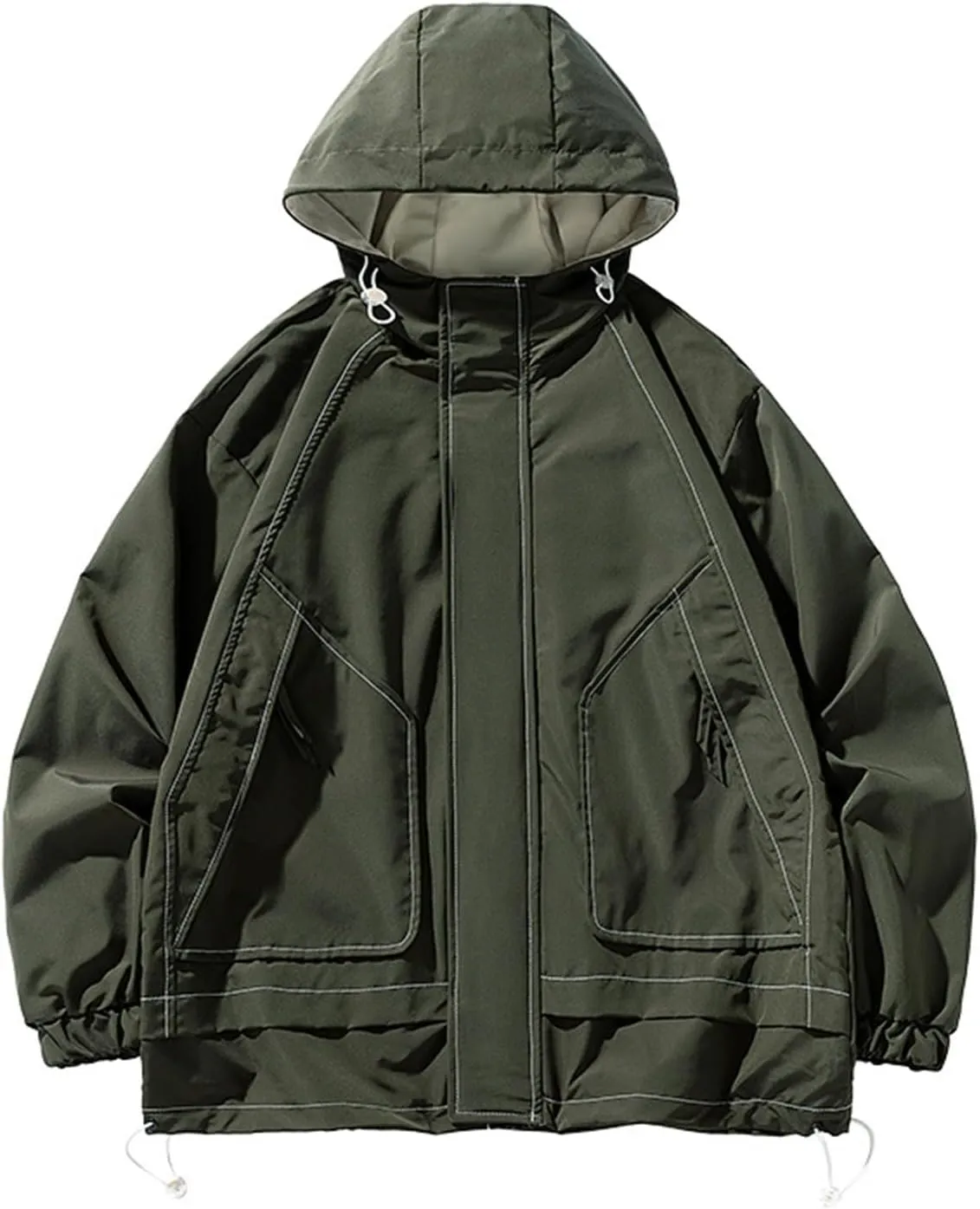 Ymosrh Men's Jacket Waterproof Rain Lightweight Hooded Shell for Travel Hiking Golf Raincoats with Hood, M-5XL