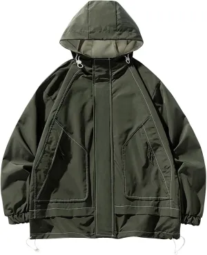 Ymosrh Men's Jacket Waterproof Rain Lightweight Hooded Shell for Travel Hiking Golf Raincoats with Hood, M-5XL