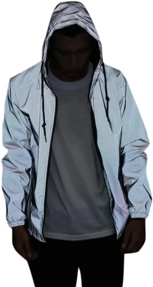 Ymosrh Men's Waterproof Jacket Fully Reflective Windbreaker Jackets Lightweight Packable Windproof Rain Coat, S-5XL