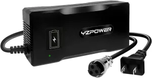 YZPOWER 54.6V 4A Electric Bike & Scooter Charger with Turbo Cooling Fan | 48V Lithium Battery Power Adapter | Overheat Protection & Fast Charging | Gx12-3 Connector