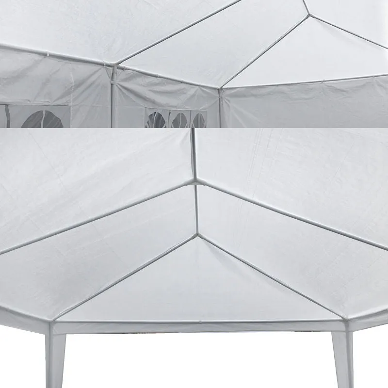 Zeny 10'x 30' White Gazebo Wedding Party Tent Canopy With 6 Windows & 2 Sidewalls-8