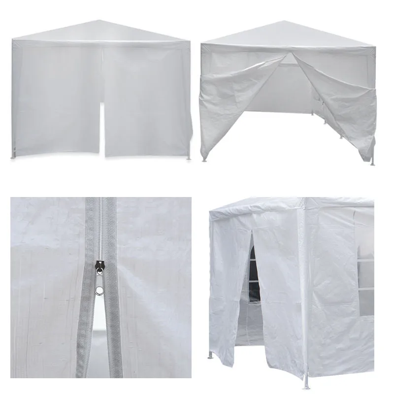 Zeny 10'x 30' White Gazebo Wedding Party Tent Canopy With 6 Windows & 2 Sidewalls-8