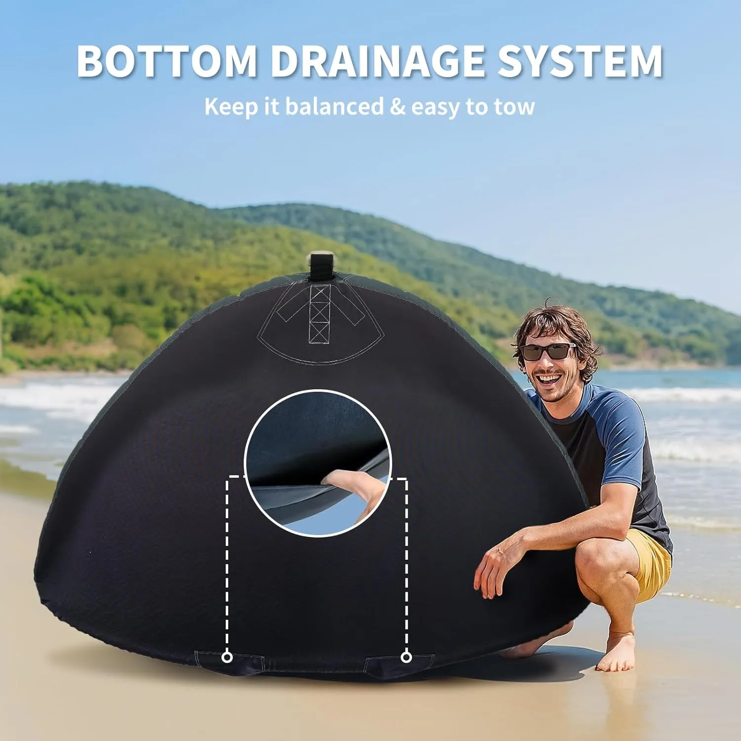 Zeraty 2 Riders Triangle Towable Tube for Kids & Adults, Heavy-Duty Inflatable Water Sports Tube with Boston Valve, Full Nylon Cover, 4 Soft Handles & Reinforced Seats Boat Tubes Water Tube