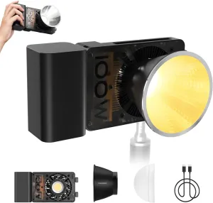 ZHIYUN CINEPEER CX100 100W LED Video Light [Official] with Built-in 4500mAh Battery,Bi-Color COB Continuous Output Lighting 2700K-6500K for Filmmaking/Live Streaming/Videography/Studio Photography