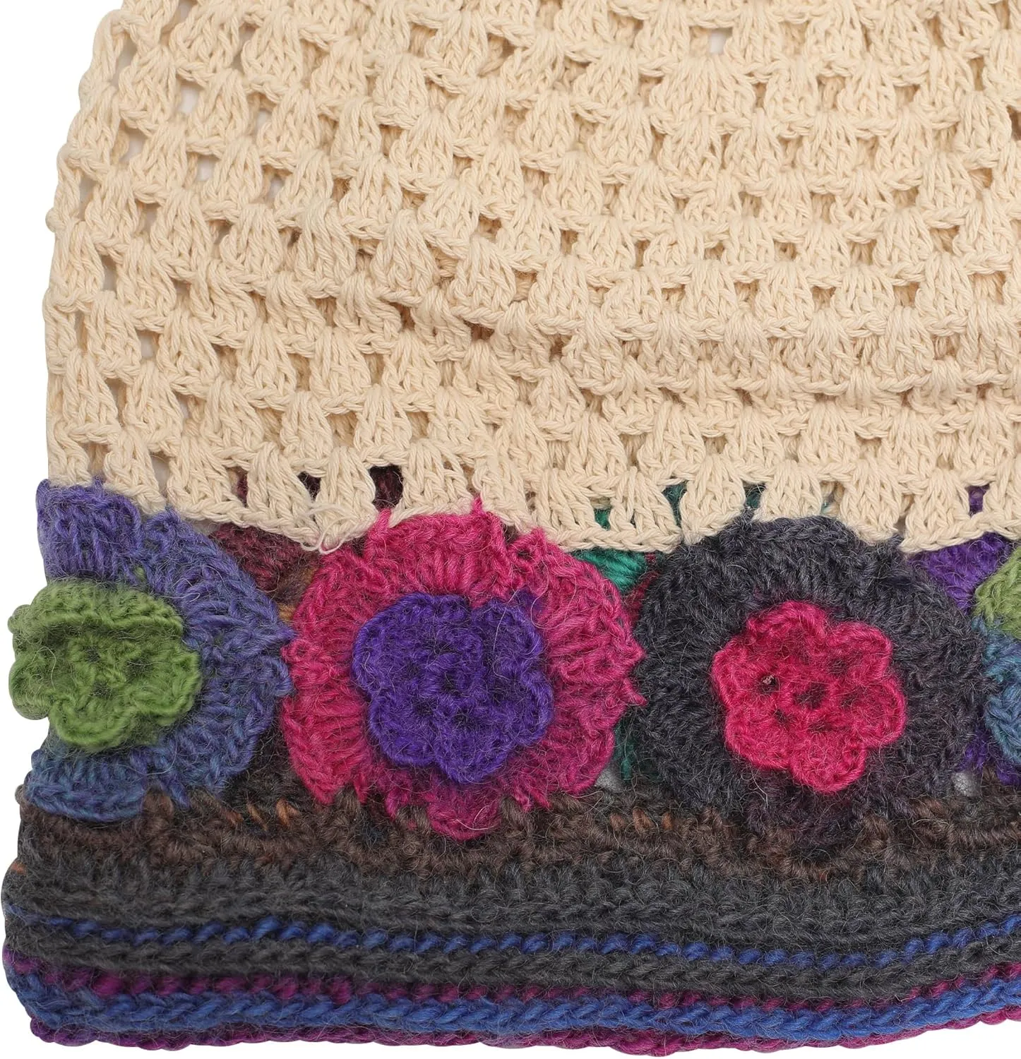 ZLYC Women Cotton Crochet Slouchy Beanie Hat Handmade Knit Summer Skull Cap