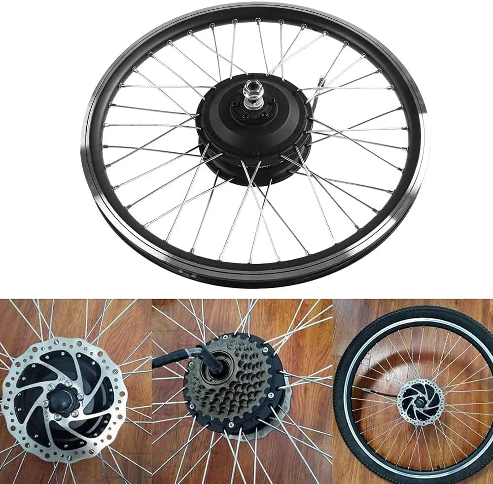 ZYXU Electric 36V/48V 350W 16in 20in 24in 26in 28in 700C E-Bike Conversion Kit KT-900S Conversion Waterproof Kit Bike Hub Motor Conversion Kit,48v350w/front Wheel,16”